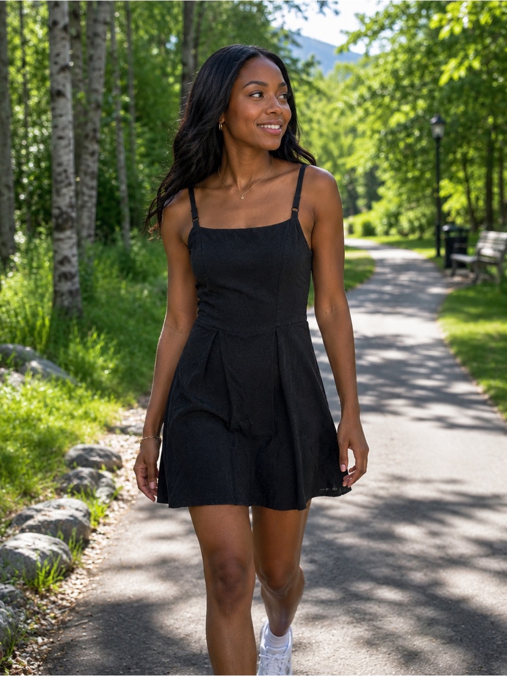Old Navy Black Linen Blend Mini Dress – XS
